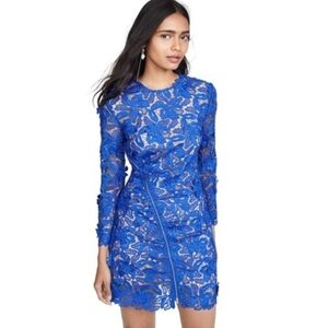 Self-Portrait Royal Blue Lace Long Sleeve Dress